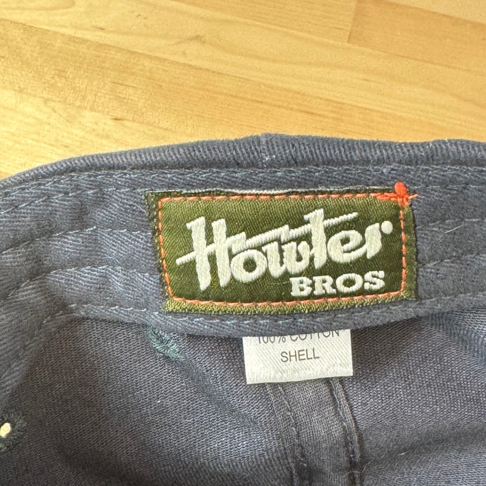 Howler Brothers Mens Navy Blue Embroidered Floral Logo Cotton Strapback Hat Cap - Picture 8 of 12